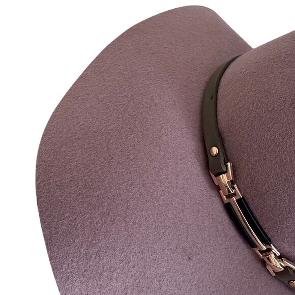 NWOT House of Harlow 1960 Mauve 1005 Wool Floppy Hat w/ Band Retro Glam Western